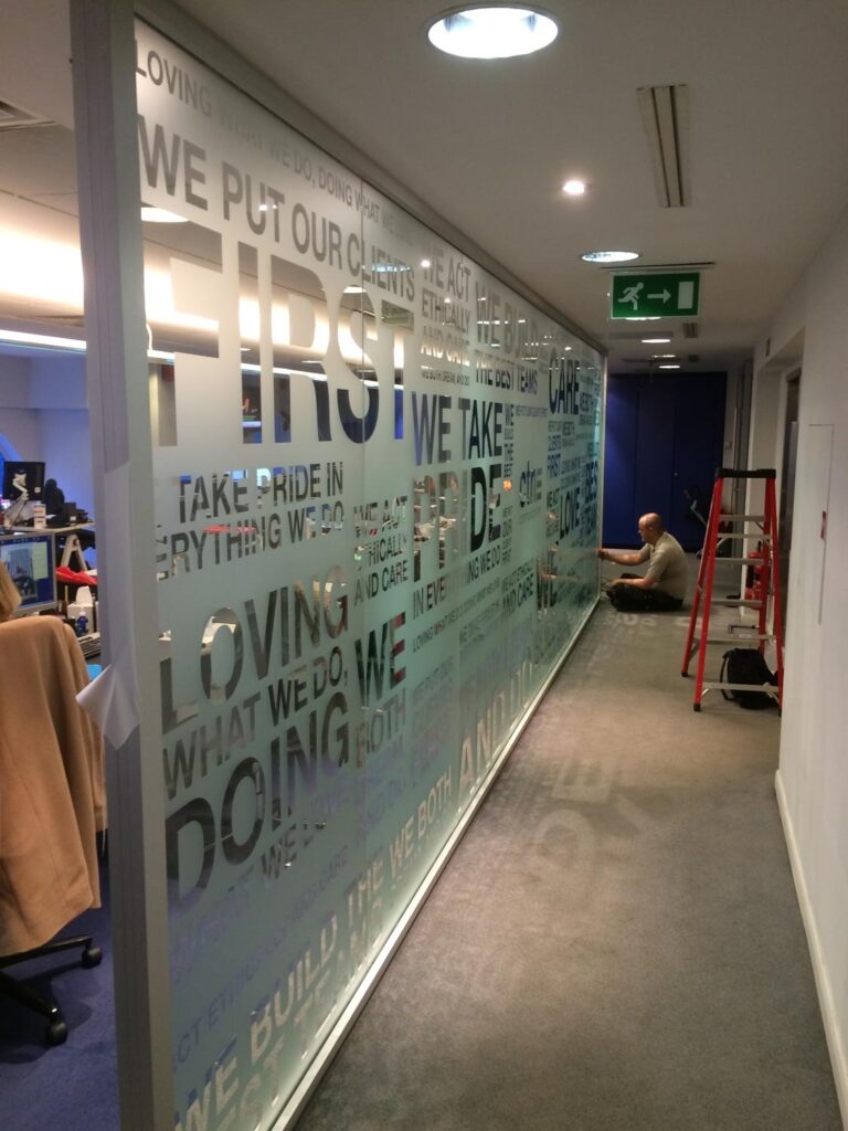 Reverse Cut Frosted Vinyl in London