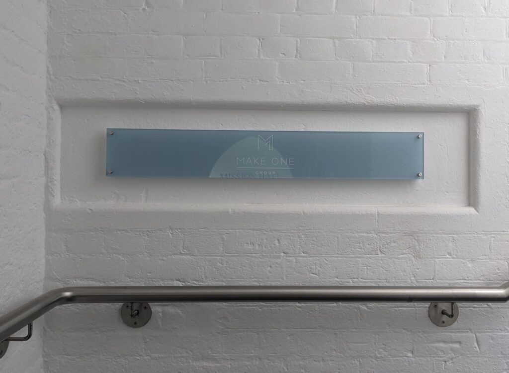 CLEAR ACRYLIC PLAQUE WITH FULL COLOUR PRINT TO REVERSE ON STUDS in London