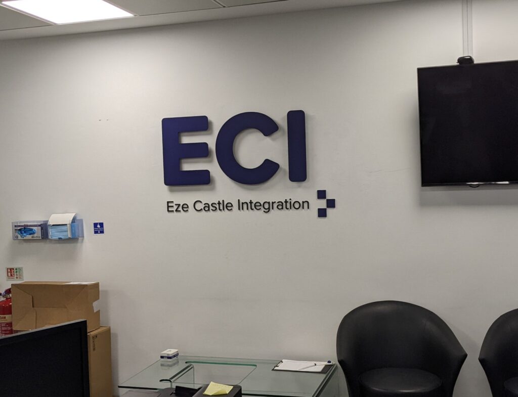 Wet Coated 5mm Acrylic Letters on Stand-Off Locators in London