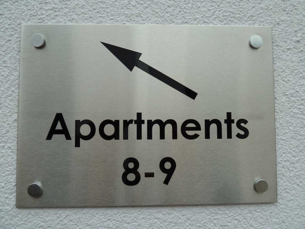 Cut Vinyl Stainless Steel Plaque in London