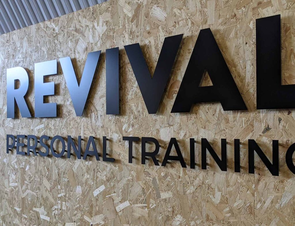 Wet Coated Acrylic Letters on Stand-Off Locators in London