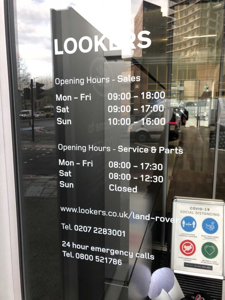 WHITE CUT VINYL OPENING TIMES in London