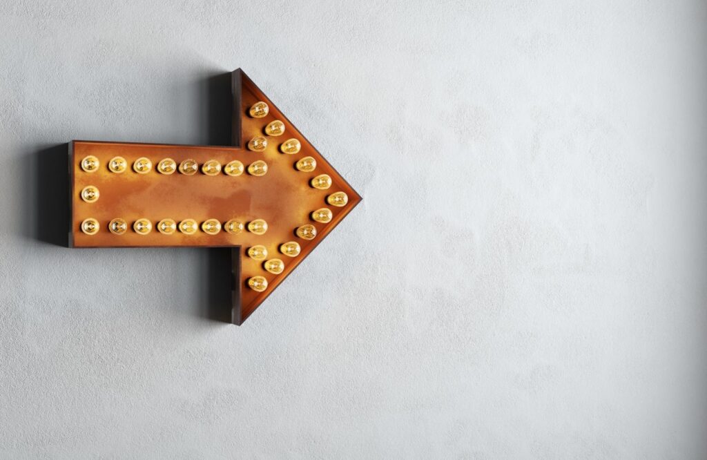 Marquee Light Bulb Arrow in London